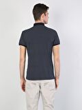 Regular Fit Polo Yaka Erkek Lacivert Polo Kısa Kol