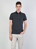 Regular Fit Polo Yaka Erkek Lacivert Polo Kısa Kol