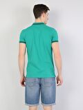 Slim Fit Polo Yaka Erkek Yeşil Polo Kısa Kol