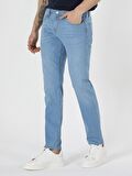 044 Karl Düşük Bel Düz Paça Straight Fit Açık Mavi Erkek Jean Pantolon