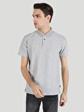 Regular Fit Gri Erkek Polo Yaka Kısa Kol Tişört