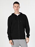Regular Fit Erkek Siyah Sweatshirt