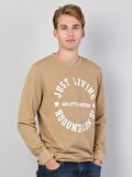 Regular Fit Erkek Açık Kahve Rengi Sweatthirt
