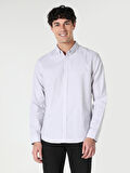 Slim Fit Taş Erkek Uzun Kol Gömlek