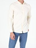  Slim Fit Shirt Neck  Erkek Uzun Kol Gömlek
