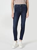 759 Lara Orta Bel Dar Paça Super Slim Fit Koyu Mavi Kadın Jean Pantolon Cl1048737