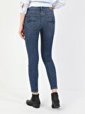 759 Lara Orta Bel Dar Paça Super Slim Fit Mavi Kadın Jean Pantolon Cl1048741