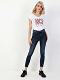 760 Dıana Super Slim Fit Yüksel Bel Dar Paça Kadın Lacivert Jean Pantolon
