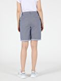  Slim Fit Yüksek Bel Kadın Açık Mavi Şort