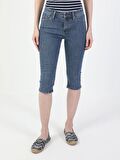 Orta Bel Kısa Paça Super Slim Fit Jean Kadın Jean Şort Cl1049722