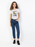 891 Maya Orta Bel Daralan Paça Slim Fit Mavi Kadın Jean Pantolon Cl1049739