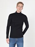 Slim Fit Lacivert Erkek Uzun Kol Tişört
