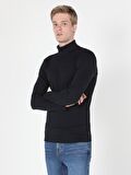 Slim Fit Lacivert Erkek Uzun Kol Tişört