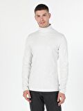 Slim Fit Balikci Erkek Gri Taş Tshirt U.Kol
