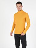Slim Fit Balikci Erkek Sarı Tshirt U.Kol