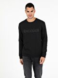 Regular Fit Erkek Siyah Sweatshirt