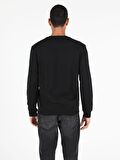 Regular Fit Erkek Siyah Sweatshirt