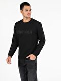 Regular Fit Erkek Siyah Sweatshirt