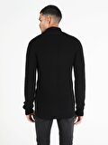 Slim Fit Erkek Siyah Hırka