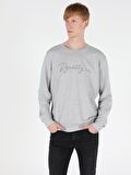 Regular Fit Erkek Gri Melanj Sweatshirt
