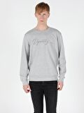 Regular Fit Erkek Gri Melanj Sweatshirt