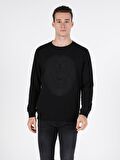 Regular Fit Erkek Siyah Sweatshirt