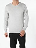 Regular Fit Bisiklet Yaka Erkek Gri Kazak
