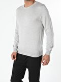 Regular Fit Bisiklet Yaka Erkek Gri Kazak