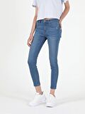 759 Lara Orta Bel Dar Paça Super Slim Fit Jean Kadın Jean Pantolon Cl1051946