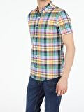 Slim Fit Shirt Neck Erkek Kısa Kol Gömlek