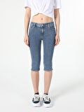  Orta Bel  Super Slim Fit Jean Kadın Jean Şort