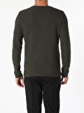 Slim Fit Haki Erkek Kazak