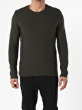Slim Fit Haki Erkek Kazak