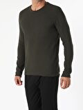 Slim Fit Haki Erkek Kazak