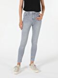 760 Dıana Yüksek Bel Dar Paça Super Slim Fit Mavi Kadın Jean Pantolon Cl1055521