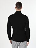 Slim Fit Siyah Erkek Hırka