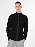 Slim Fit Siyah Erkek Hırka