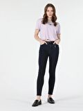 759 Lara Süper Dar Kesim Normal Bel Dar Paça Kadın Koyu Mavi Jean Pantolon Cl1057898
