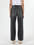 970 Berry Regular Fit Yüksek Bel Geniş Paça Siyah Kadın Jean Pantolon Cl1057980