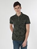 Regular Fit Polo Yaka Yeşil Erkek Kısa Kol Tişört