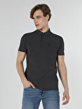 Regular Fit Baskılı Lacivert Erkek Polo Yaka Tişört