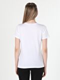 Regular Fit Basic Beyaz Kadın Kısa Kol Tişört