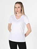 Regular Fit Basic Beyaz Kadın Kısa Kol Tişört