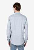 Regular Fit Shirt Neck Düz Erkek Yeşil Roll-up Gömlek