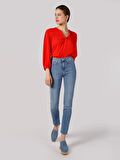 703 Carla Slim Fit Normal Bel Düz Paça Mavi Kadın Jean Pantolon Cl1058577