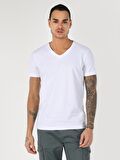 Beyaz Erkek Tshirt K.kol