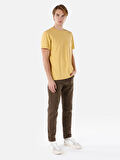 Regular Fit Bisiklet Yaka Basic Sarı Erkek Kısa Kol Tişört Cl1058592