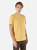 Regular Fit Bisiklet Yaka Basic Sarı Erkek Kısa Kol Tişört Cl1058592