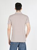 Regular Fit Polo Yaka Bej Erkek Kısa Kol Tişört