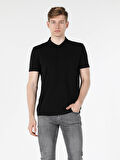 Regular Fit Polo Yaka Siyah Erkek Kısa Kol Tişört